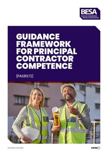 BESA Principal Contractor Competence Framework (PAS 8672)