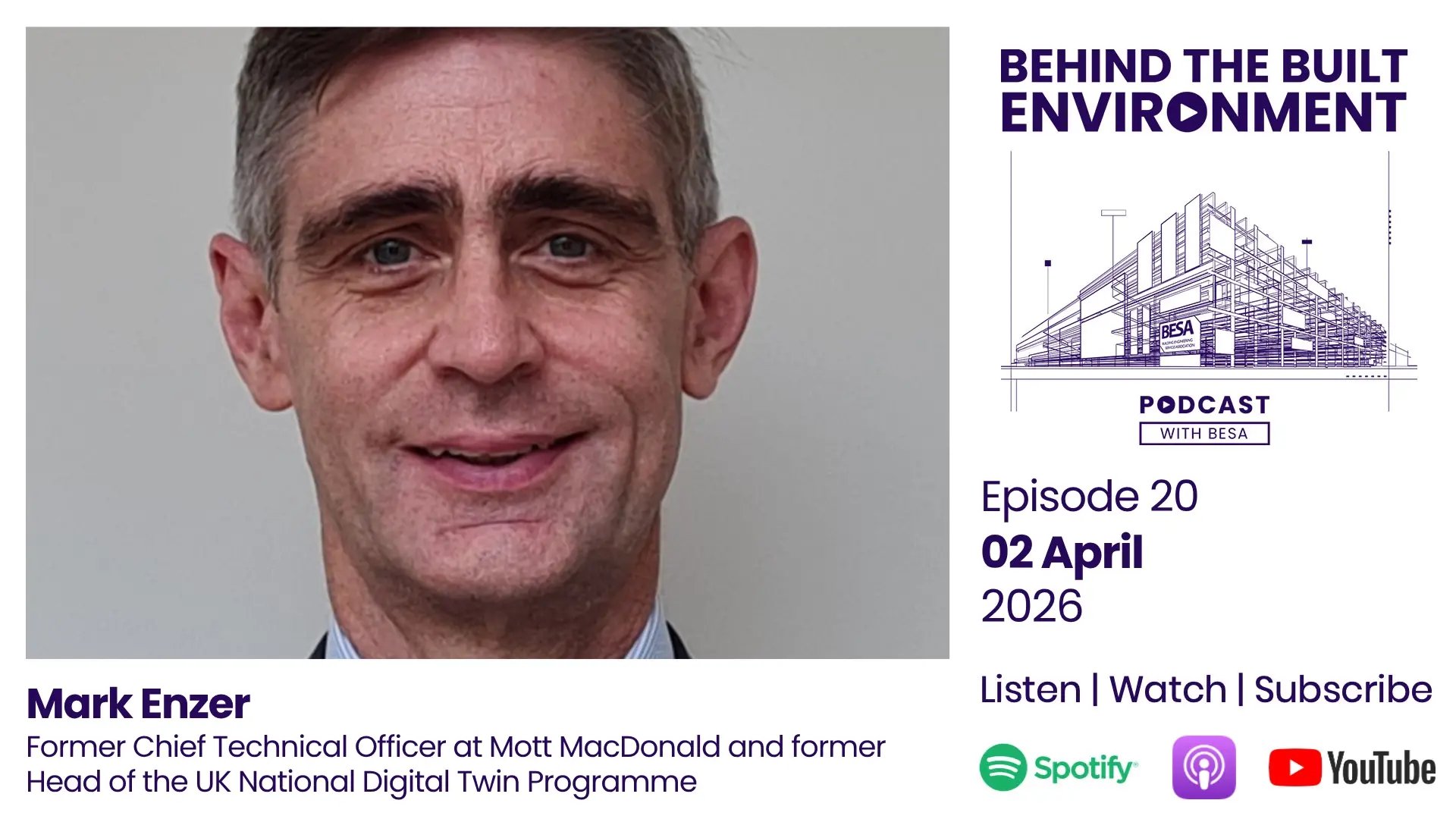 Mark Enzer, a guest on the Behind The Built Environment podcast