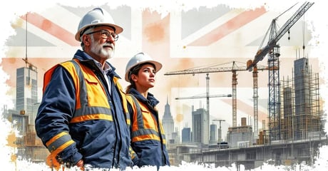 Construction engineers representing the UK's economic future