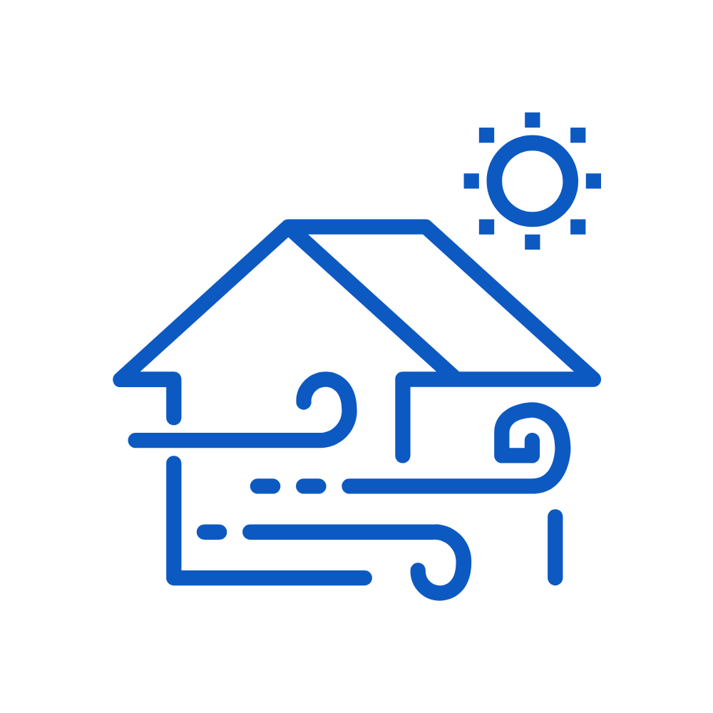 Indoor air quality and ventilation icon