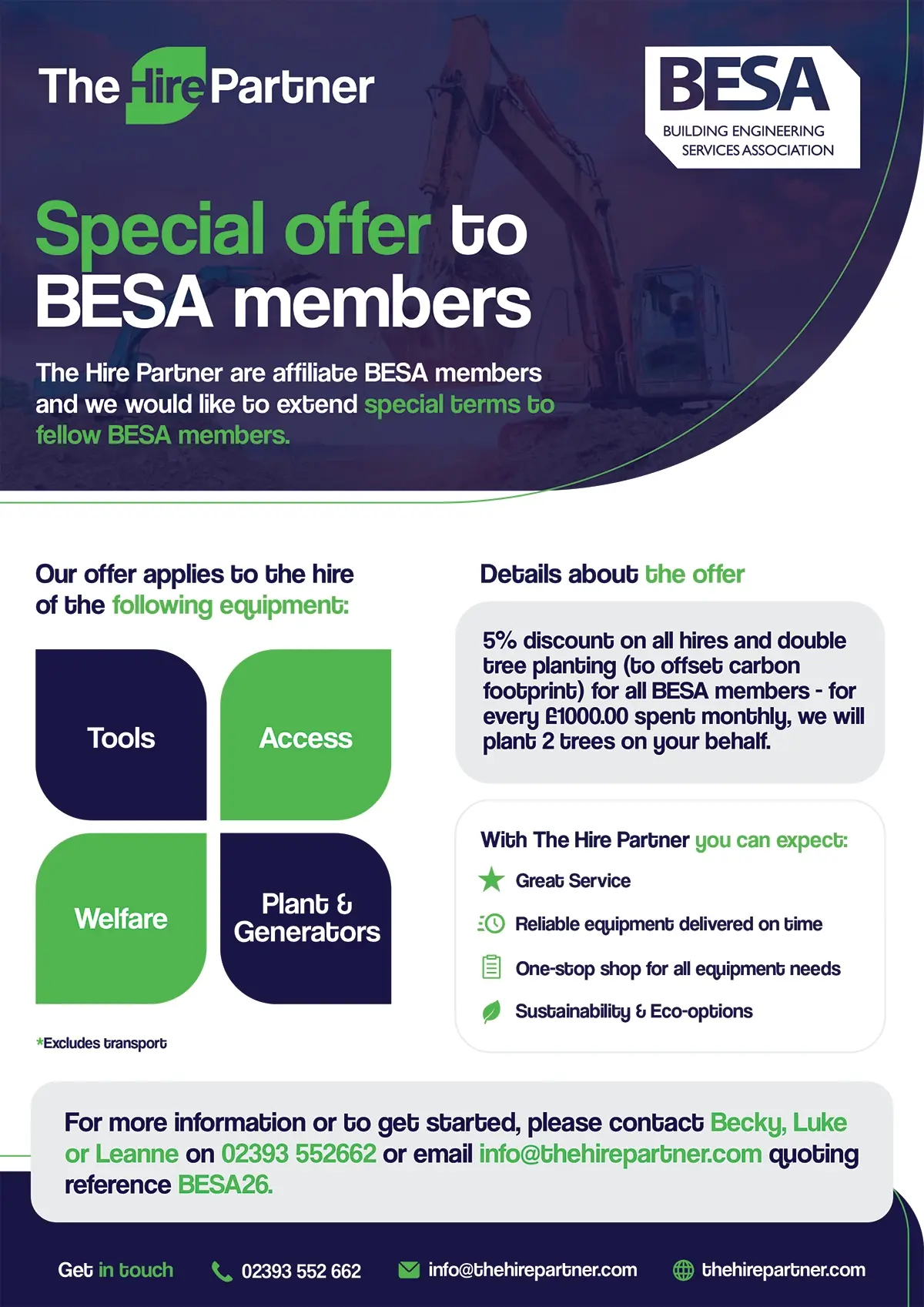 The Hire Partner, BESA Members special offer